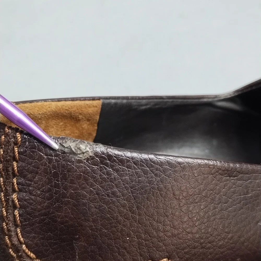 Paul Green Munchen Driving Loafers Womens 7 Brown Stitching Square Toe Slip On